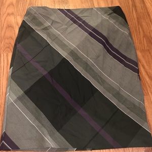 Knee length plaid pencil skirt